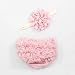 Ruffle Bloomer & Lace Flower Infant Headband Set, Newborn Baby Girl, Mauve Pink