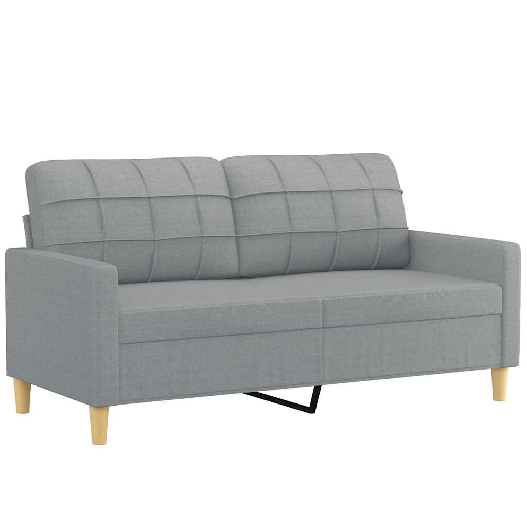 vidaXL Sofá de 2 plazas de Tela Gris Claro 140 cm, sofá, sofá tapizado, sofá de 2 Personas, sofás, sofá de salón, sofá de Dos Personas, sofá de Tela