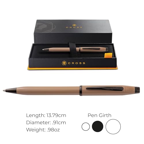 Image of Cross Century II Ballpoint Pen with Black Ink - Earthy Beige /Black PVD with Premium Gift Box