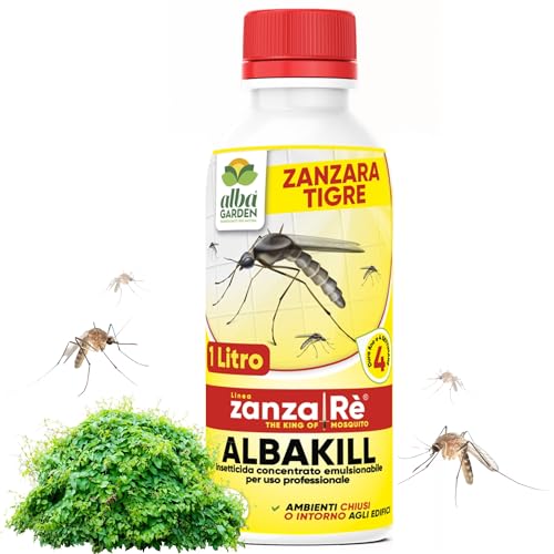 Albagarden - Insetticida Antizanzare Giardino x 1 Litro - Insetticida Concentrato per Esterno E Interno contro Zanzare Cimici Mosche Insetti Moscerini - Barriera Anti Zanzare