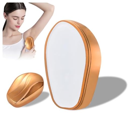 Depiladora de Cristal,Portátil Piedra Depilatoria,Depiladora Cristal Reutilizable,Segura sin Dolor Nano Depilatoria para Brazos,Espalda,Piernas,Para Hombres y Mujeres(Oro)