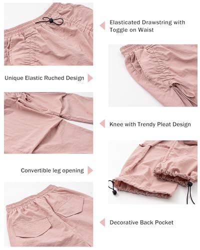 Image of Rolanko Wide Leg Girls Parachute Cargo Pants for Girls Butterfly Y2K Kids Cargo Jogger Trousers with Pockets Loose Fit