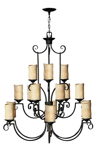 Hinkley 4019OL Transitional 15 Light Chandelier from Casa Collection in Blackfinish,