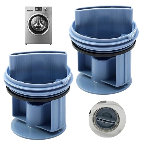 Filtre à peluches pour machine à laver, 2 pcs Couvercle de pompe de vidange pour machine à laver, Filtre à peluches Tamis pour diverses machines à laver...