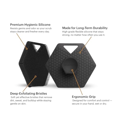 Image of Body Scrubber 2.0 - Robin - Premium Silicone Body Exfoliator for Men, Deep Clean, Hygienic, Fast Drying, Durable Shower Grooming Tool