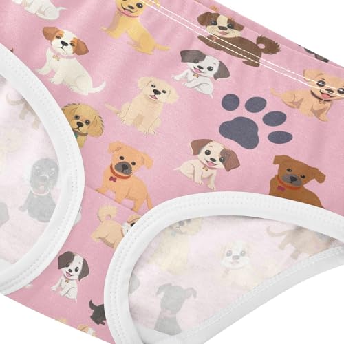 J JOYSAY Cute Puppies Dogs Pink Girls' Underwear Cotton Little Girls Briefs4