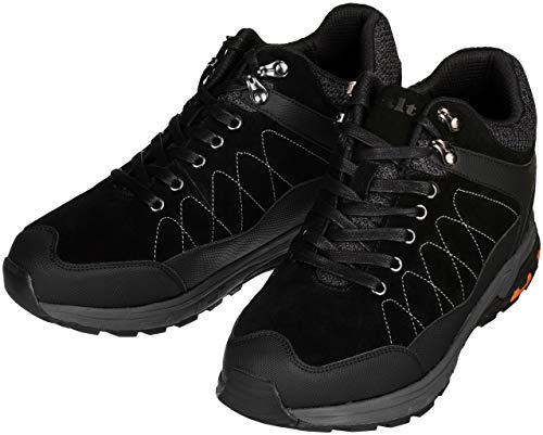 CALTO Men's Invisible Height Increasing Elevator Shoes - Black Suede/Mesh Lace-up Hiking Boots - 3.2 Inches Taller - H75470 - Size 9 D(M) US4