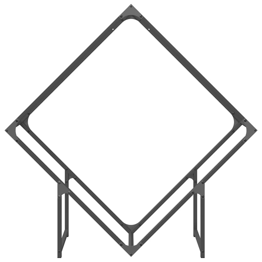 Estantería para leña, color negro, 100 x 25 x 100 cm, acero laminado en frío, soporte apilable para guardar leña y secar en interiores y exteriores