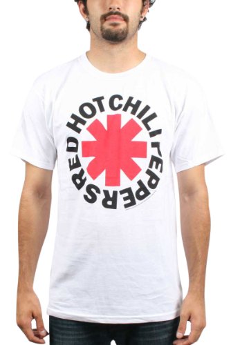 Red Hot Chili Peppers – Asterisk Logo T-Shirt adulte In White, X-Large, BLANC - Les Beatles, Paul McCartney, John Lennon, RIngo Starr, George Harrison Red Hot Chili Peppers - Asterisk Logo T-Shirt adulte In White, X-Large, BLANC