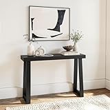 Plank+Beam Solid Wood Console Table, 46 Inch, Sofa Table, Narrow Entryway Table for Hallway, Behind The Couch, Living Room, Foyer, Easy Assembly, Black