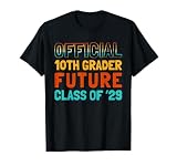 Official 10th Grader Future Class of 29 Retro First Day T-Shirt