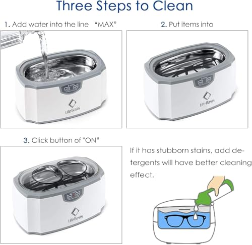 LifeBasis Ultraschallreinigungsgerät 420ml- TESTSIEGER 2025 Brillenreinigungsgerät...