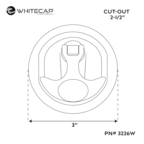 Fermeture de trappe Whitecap 3226WC avec poignée en T verrouillable blanche