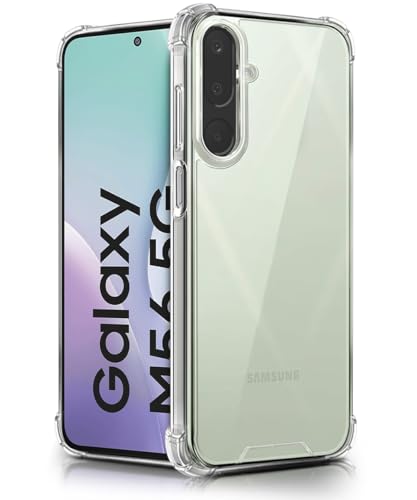 Image of WOW IMAGINE Ultra-Hybrid Crystal Clear Back Case for Samsung Galaxy M56 5G | Galaxy F56 5G | Shockproof Design | Camera Protection Bump | Hard Mobile Back Cover with Cushioned Edges - Transparent