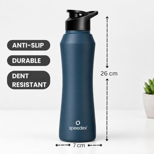 Image of Speedex Stainless Steel Water Bottle 1 Ltr, 1000 ml Metal Bottle For Daily, Office, School, Gym, Travel Use for Men, Women, Kids, Adults-Leak Proof Sipper Cap, BIS Approved, Teal Blue, Set of 3