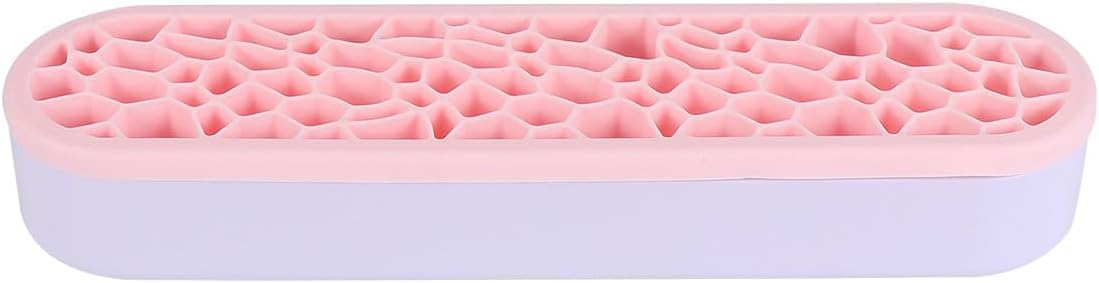 Creative Silicone Makeup Brush Organizer Holder Pink Cosmetic Brush Rack Storage Stand for Beauty Tools Desktop Display