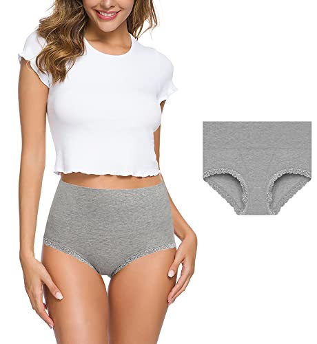 Image of Womens Underwear,Cotton Mid Waist No Muffin Top Full Coverage Brief Ladies Panties Lingerie Undergarments for Women Multipack