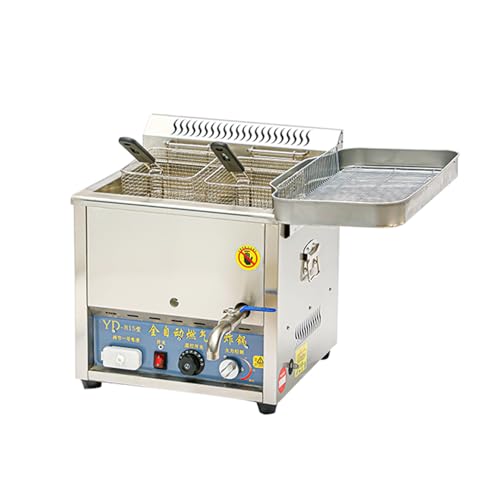 Friteuse commerciale à gaz GPL de comptoir, en acier inoxydable, automatique à température constante avec paniers pour la maison, la cuisine, le restaurant