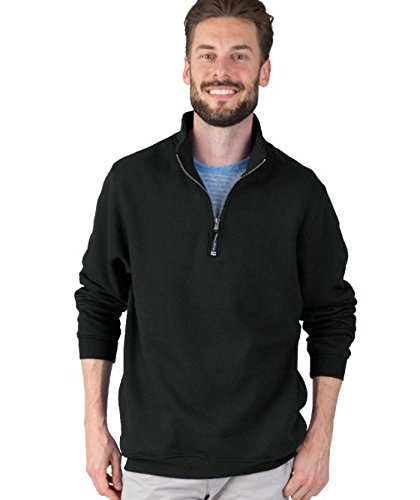 Charles River Apparel mens Crosswind Quarter Zip (Regular & Big-tall Sizes) Sweatshirt, Black, Medium US