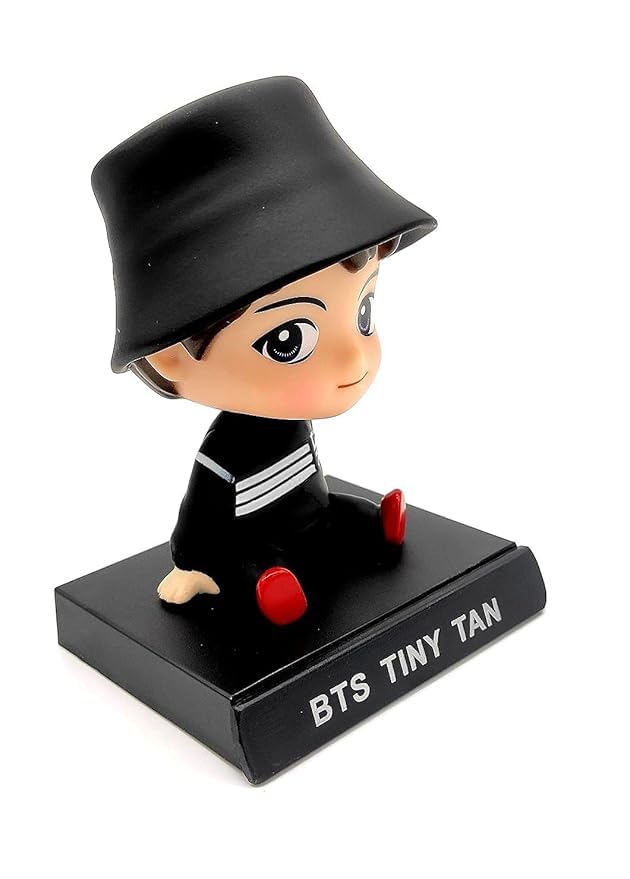 Image of Super Hero BTS-Jungkook Rubber Action Figure Limited Edition Bobblehead with Mobile Holder for Car Dashboard, Office Desk & Study Table,15 X 10 cm
