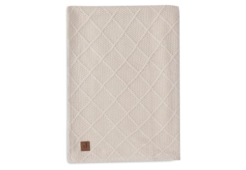 Jollein Couverture pour bébé en Tricot à Carreaux Oatmeal - Polaire Teddy - 75 x 100 cm - 60% Coton, 40% Acrylique - Intérieur 100% Polyester - pour Berceau de bébé - TOG 2.0 - Certifié Oeko-Tex -