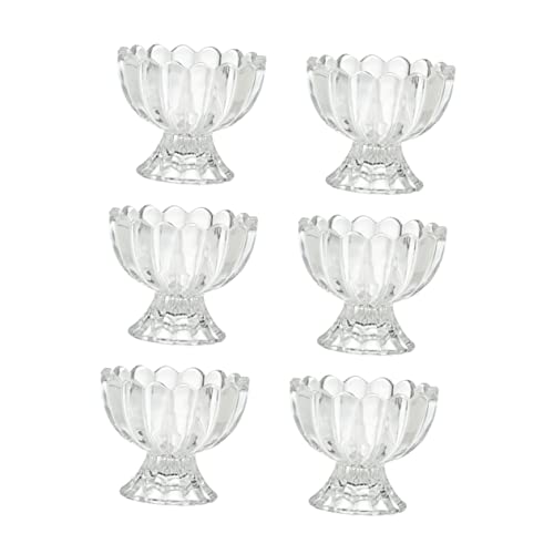 LIGIGWASH 6pezzi Coppa Da Dessert in Vetro Trasparente Confezione Per Gelato Budino Frutta Latte Dolci Da Portata