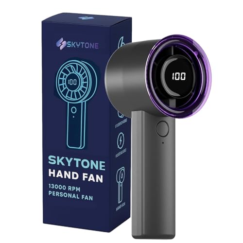 Image of SKYTONE Hand Fan Portable, Powerful Hand Fan Cute Design 5 Speed-13000 RPM, Lightweight-Compact & Lightweight - Ideal for Home, Office, Outdoor