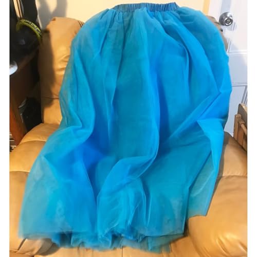 WDPL Adult Short Knee Length Tulle Skirt Bridesmaid Petticoat Tutu for Women 5X-Large Blue-47