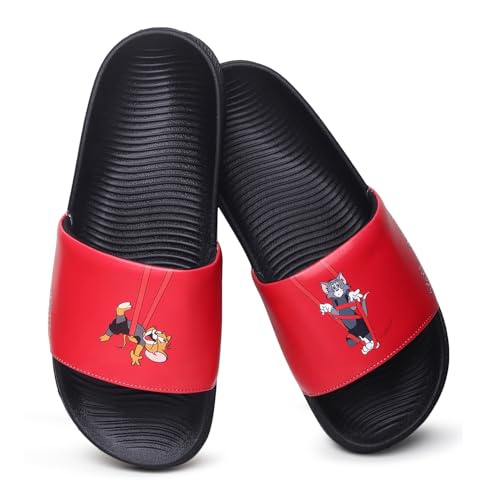 Image of YOHO Sliders for Men | Comfortable and Lightweight Slides | WB Cartoon & Comic Characters: Batman,Superman,Tom & Jerry,Rick & Morty,Big Bang Theory, Friends and Scooby Doo for Boys