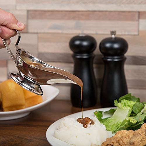 KMW Gravy Boat 5 Oz - (2 pcs Set) | Premium Stainless Steel Sauce Server | Perfect for Serving Gravy, Sauces & Condiments | Elegant Tableware for Home, Restaurants, and Events 4