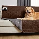 GORILLA GRIP Waterproof Bed Cover for Dogs, 102x82, Gripped Slip Resistant Backing, Leak Proof Washable Dog Blanket Covers Sofa, Couch, Sectional, Crate, Car, RV Seats, Pet Puppy Essentials, Brown