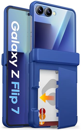 Image of ASAFCASE for Samsung Galaxy Z Flip 7 Case with Card Holder, Royal Blue
