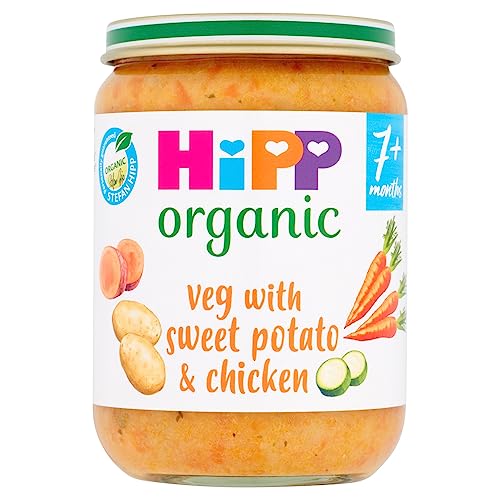 HiPP Organic Veg, Sweet Potato and Chicken Baby Food Jar 7 Plus months, 190g