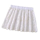 BOUYA Women's Shirt Floral Lace Skirt Half Sheer Elastic Extender Adjustable Plus Size Layered Fake