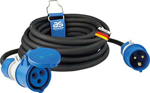 Cable de extensión CEE con indicador de tensión y protección IP44 contra agua en exterior