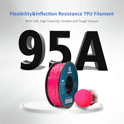 Image of Geeetech TPU Filament 1.75mm, 95A Flexible 3D Printer Filament with High Elasticity, 1KG (2.2lbs) Spool, Dimensional Accuracy ±0.03mm, Fits Most FDM Printers (Pink)
