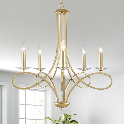 Saint Mossi 5-Lights Gold Modern Chandelier Lighting Fixture, Modern Pendant