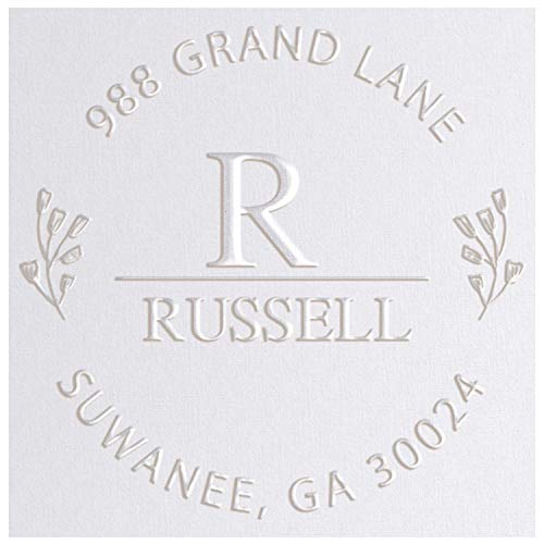 Address Embosser Seal Round Custom Monogram Embosser, Personalized Embossing Seal, Personalized Stamp, Hand Desk Embosser. For Office 1.65 Inch (Seal 5) #TOP7
