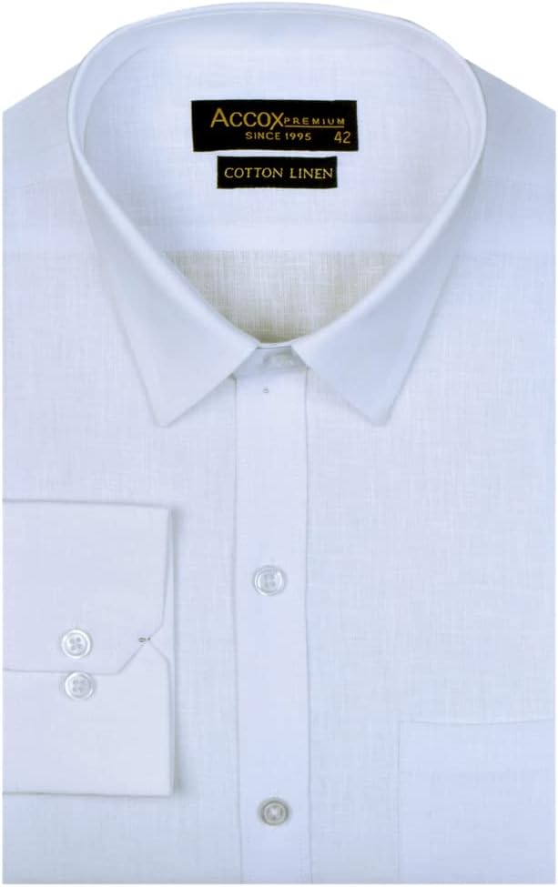 Men's Long Full Sleeves Regular Fit Cotton Linen Formal Plain Shirts(GCR55)