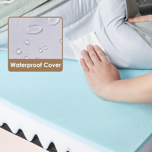 Image of EHEYCIGA Orthopedic Dog Beds for Extra Large Dogs, Waterproof Memory Foam XXL Dog Bed with Sides, Non-Slip Bottom and Egg-Crate Foam Big Pet Couch Bed with Washable Removable Cover, Greyish Green