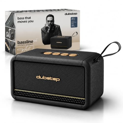 Image of Dubstep Bassline Cut Wireless Bluetooth Speaker | 14W Stereo Sound | X-BASS Technology | RGB Lighting | Up to 8 Hours Playtime | USB Type-C Charging | Portable Speaker with Carry Lanyard | Black