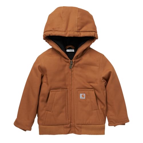 Image of Carhartt Baby Boys Insulated Hooded Canvas Zip-Up Jacket
