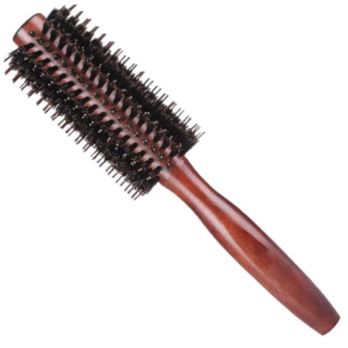 Brosse à cheveux ronde en poils de sanglier, poils en nylon avec rouleau pour frange, cheveux fins, bouclés, pour sécher, coiffer, bouclés (largeur)