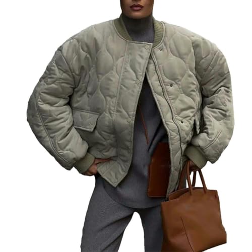 Veste en coton matelassé pour femme à fermeture éclair JXQXHCFS style décontracté