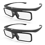 Valerion DLP Link Lot de 2 paires de lunettes 3D à obturation actives rechargeables compatibles avec VisionMaster Max/Pro2/Pro, StreamMater Puls2/Puls & autres projecteurs 3D DLP-Link