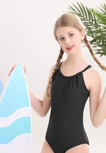 Zando Girls One Piece Swimsuit for Girl Kids 8-14 Years Old Cross Backless Swim Suit UPF 50 Swimwear Bathing Suit4