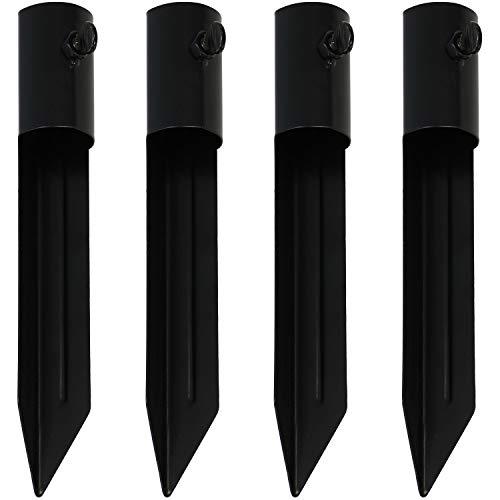 Sunnydaze Garden Stakes for Outdoor Lights - Metal Ground Spike for Solar Lights and Live Flame Torches - Steel Torch Stake - Set of 2