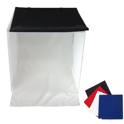 DYNASUN Lichtwürfel Lichtzelt PRO Cubelight Fotobox PB4 40x40x40cm Fotostudio Fotozelt mit 4 Hintergrund