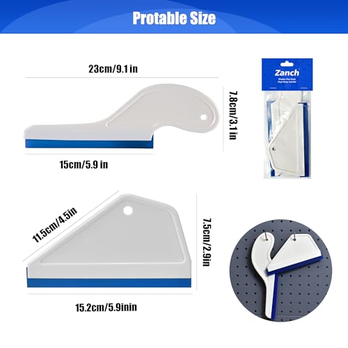Image of Zanch Window Tint Tool,Silicone Squeegee Water Blade with Long Handle,Easy Grip for Window & Mirror Cleaning【1pc Knife Shape & 1pc Trapezoid Shape】