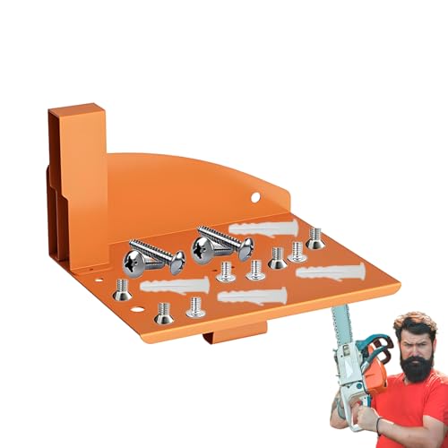 Soporte de pared resistente para motosierras, montaje en pared, soporte de garaje para motosierras, soporte de transporte, almacenamiento para garaje, camión, taller de jardín, cuidado del césped